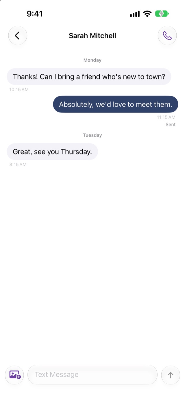 A text conversation